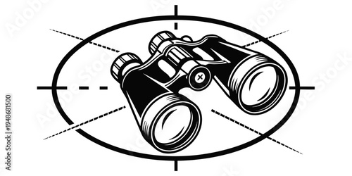 a pair of binoculars in a sight Vector