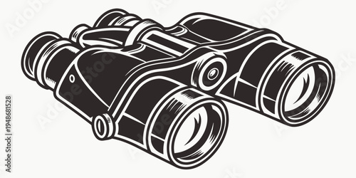 a pair of black binoculars Vector