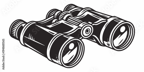 a pair of black binoculars Vector
