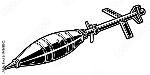 a large bomb with a long tail fin Vector