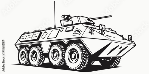 a military armored personnel carrier vehicle Vector