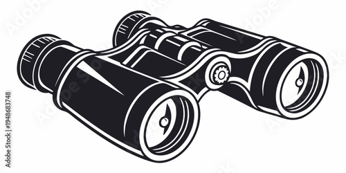 a pair of black binoculars with white outlines Vector