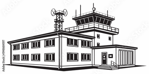 a large building with a tower on top Vector