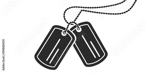 a pair of dog tags on a chain Vector