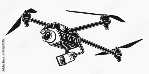 a drone with a camera attached to it Vector