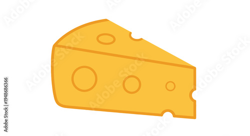 A bright yellow slice of swiss cheese with characteristic holes and a bite taken out