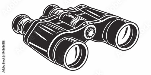 a pair of black binoculars Vector