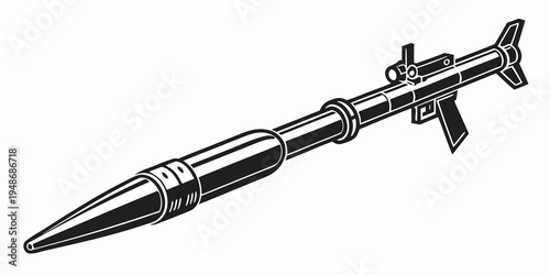 a large missile with a pointed tip and a tail fin Vector