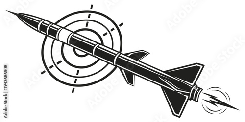 a missile hitting a target Vector