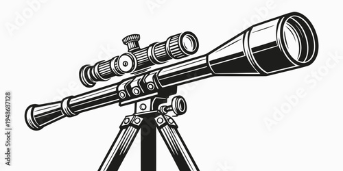 a telescope on a tripod stand Vector