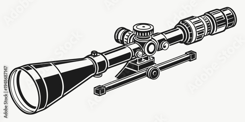 a rifle scope with a long eye relief and tactical adjustment Vector