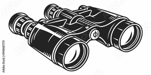 a pair of black binoculars Vector