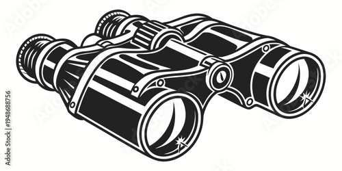 a pair of black binoculars Vector