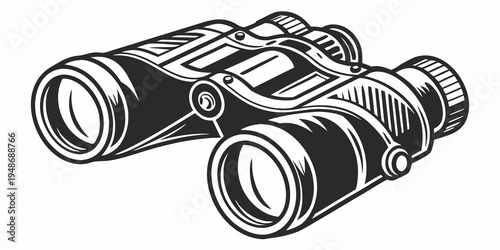 a pair of black binoculars with detailed design Vector