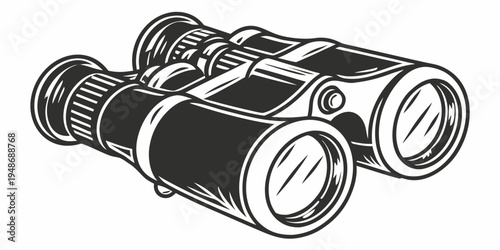 a pair of binoculars with a black and white design Vector