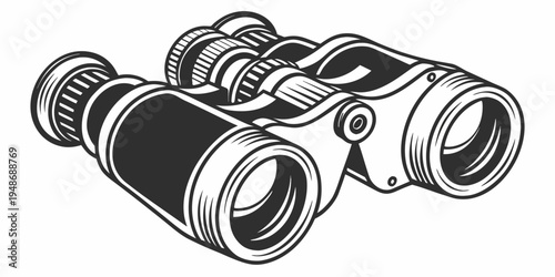 a pair of binoculars with a black and white design Vector