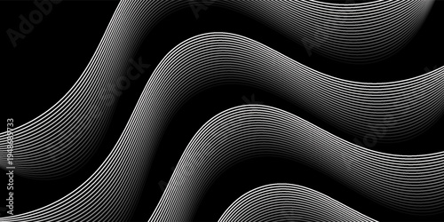 Abstract wave lines soundwave smooth flowing dynamic isolated on white background. Technology, digital, communication, science, music concept vector background illustration