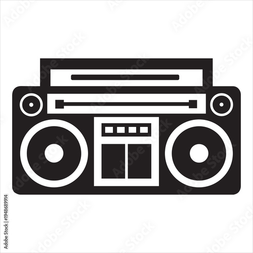 Retro Ghetto Blaster Stereo from the 90s Silhouette