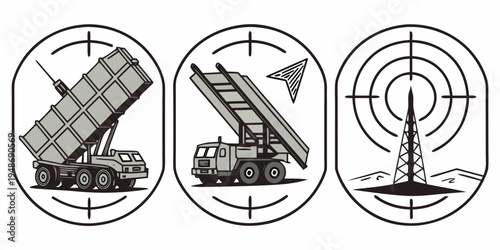 surface-to-air missile system components Vector