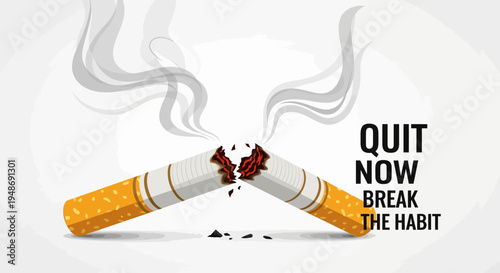 Cigarette Breaking Quit Smoking Now.