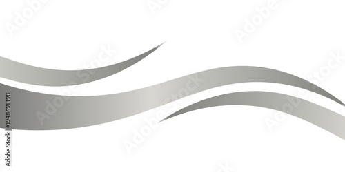 Flowing waves and swooshes with silver gradient for a luxurious border or footer on a certificate, banner eps10