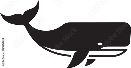 Whale icon silhouette illustration swimming ocean sea creature