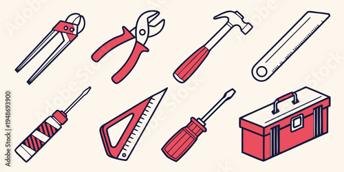 a set of tools for various tasks and projects Vector