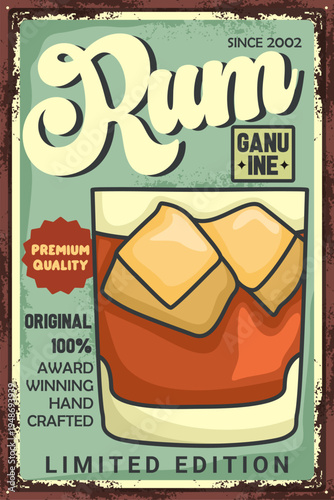 Retro Rum Cocktail Poster With Classic Bar Vibes