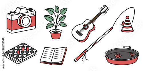 a collection of various everyday objects Vector