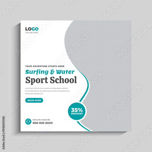 Surfing Social Media Instagram Post Banner Template