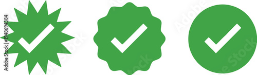 Green checkmark icons in various shapes and styles for approval and confirmation