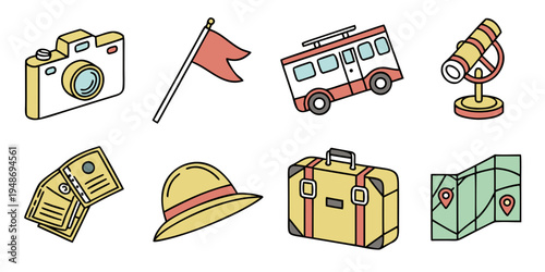 a collection of various colorful icons on a white background Vector