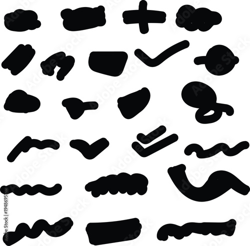 Vintage vector collection of different dog silhouettes and hipster mustache patterns featuring retro black beard icons and fashion illustration style design