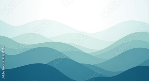 Abstract Blue Wave Background Design with Smooth Flowing Layers and Gradient Tones.