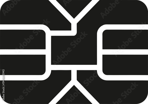 Black Credit Card Chip Icon Vector