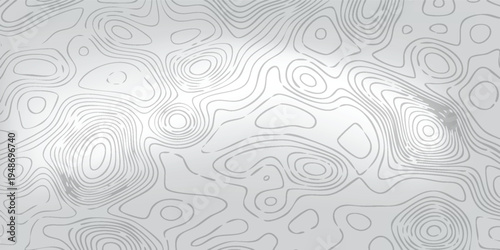 Organic altitude curve pattern, light gray backdrop with flowing white terrain lines forming irregular geographic structures.