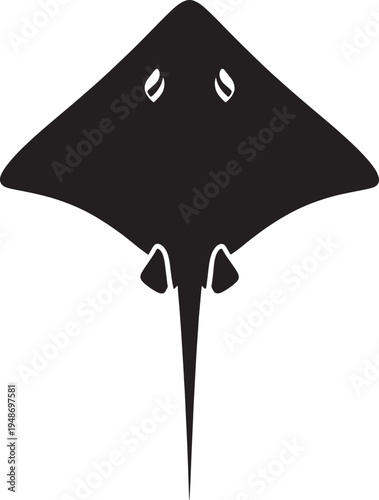 Simple illustration of a manta ray from above view  marine animal