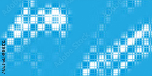 Abstract cyan stipple texture, flowing dotted curves across bright blue surface, modern vector illustration.