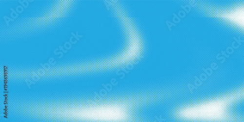 Abstract particle gradient background, cyan dot matrix forming smooth organic wave bands.