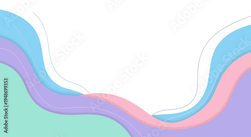 Abstract Pastel Waves Background with Soft Colors and Gentle Curves