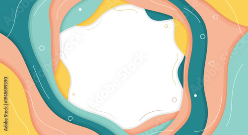 Abstract wavy background with pastel colors and copy space