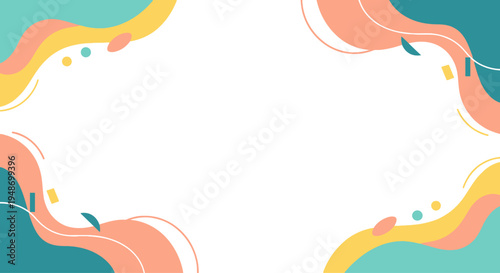 Abstract wavy shapes background with pastel colors, modern design, empty space for text