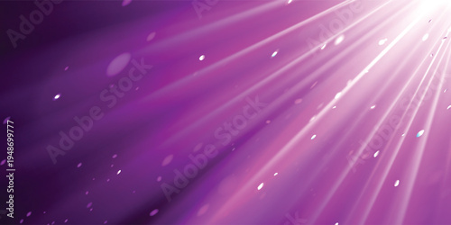 Purple spotlight. Bright lighting with spotlights of the stage with purple dust on dark background