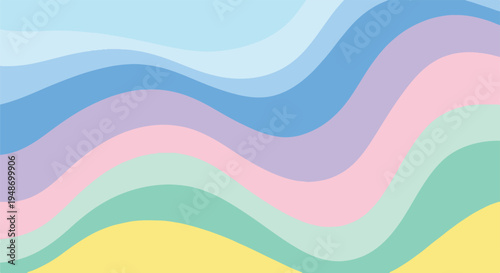 Pastel-colored wavy lines create a flowing and abstract background design