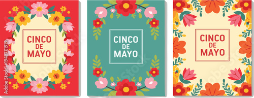Cinco de Mayo Celebration Floral Border Designs