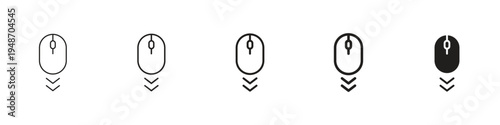 Scroll down computer mouse icon
