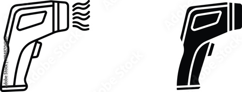 infrared, thermometer, temperature, scanner, medical, health, device, contactless, fever, healthcare, hospital, diagnostic, digital, measurement, sensor, clinic, check, tool, icon, illustration