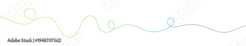 Squiggle Wave Continuous Line. Abstract Horizontal Wavy Line Shape. Vector 