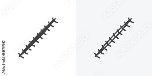 Scar icon vector sign symbol isolated on white. Stroke and clipart style