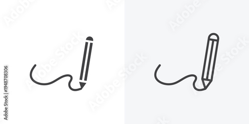 Signature icon vector sign symbol isolated on white. Stroke and clipart style